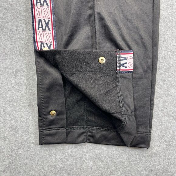 A/X Armani Exchange Womens Track Pants XS Black Red Logo Snap Up Leg Side Stripe - Picture 8 of 11
